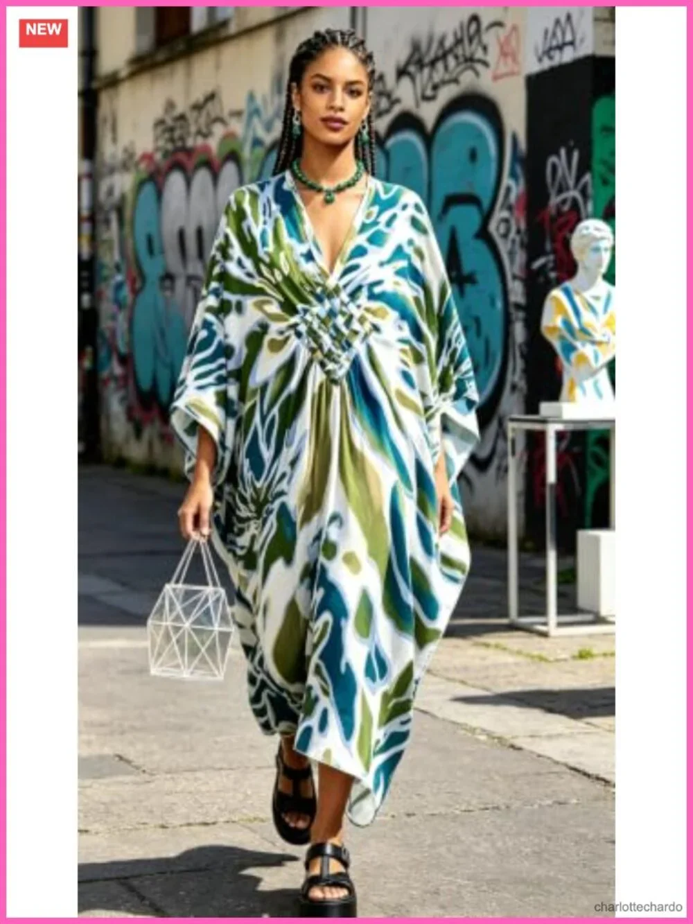 Hand Woven V Neck Swim Coverup Caftan Dress Rayon Cotton Kaftan Plus Size